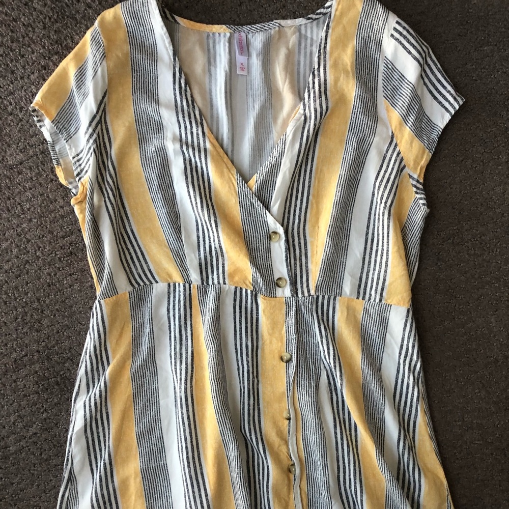 Striped button down dress